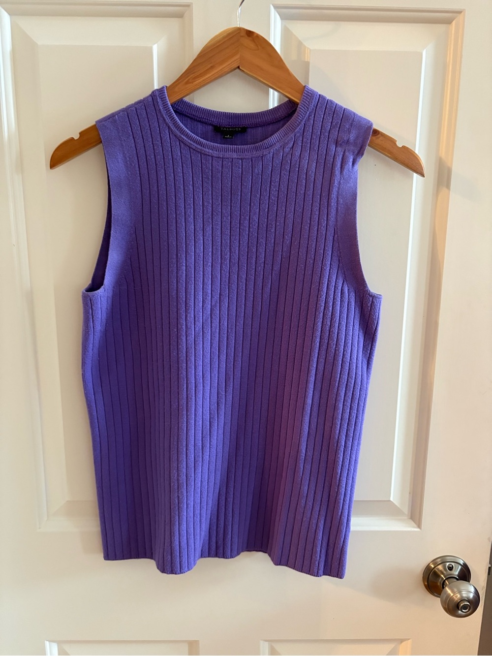 Talbots Purple Ribbed Button-Front Cardigan and Vest Sweater Set - Picture 3 of 6